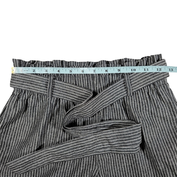 HAVE Los Angeles 100% Cotton Paper Bag Shorts, Dark Grey Pin Striped,Small - Picture 7 of 9